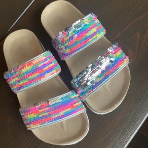 Girls Flip Sequin Sandals